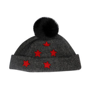 Helene Berman London Star Embellished Wool Beanie